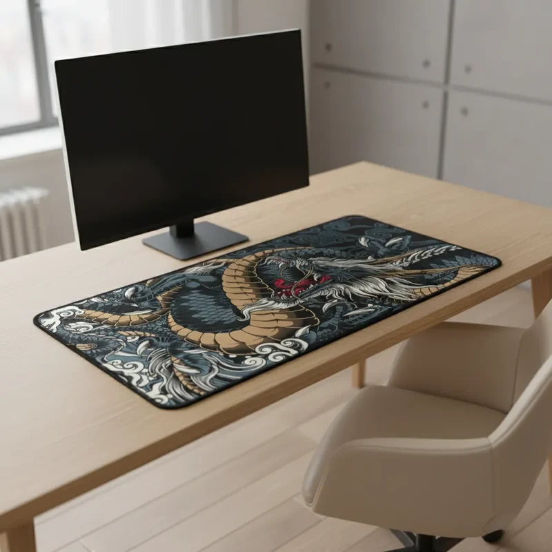 XXL Japanese Mouse Pad — Irezumi Style Ryu Dragon | PopMyPad