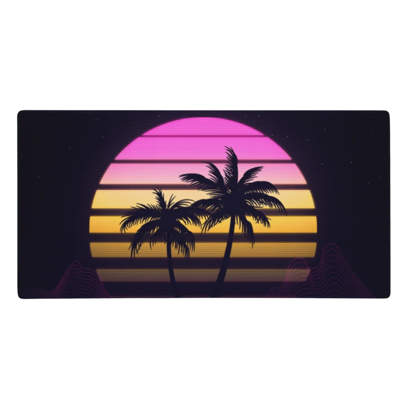 Tapis De Souris Gamer Tropical Synthwave