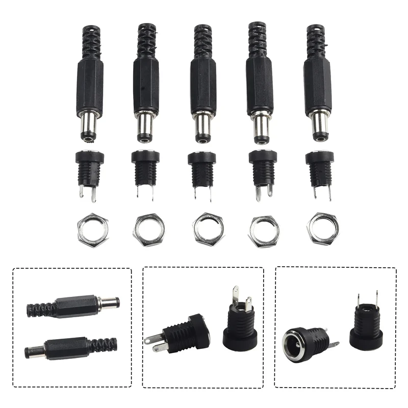 Connecteurs alimentation DC 12 V — 5 paires mâle/femelle à visser