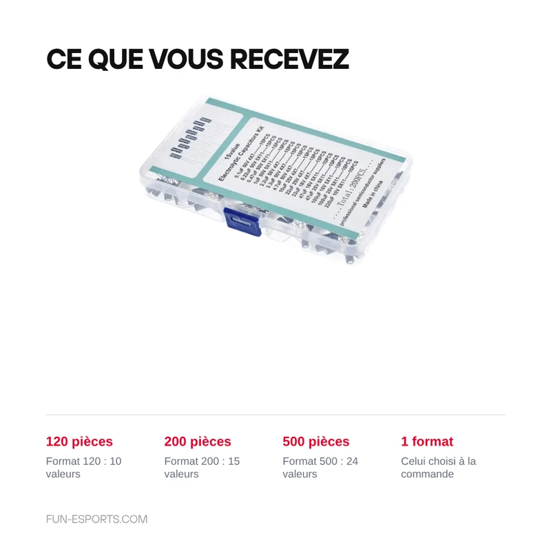 Kit de condensateurs électrolytiques 16-50 V — recap rétro traversant