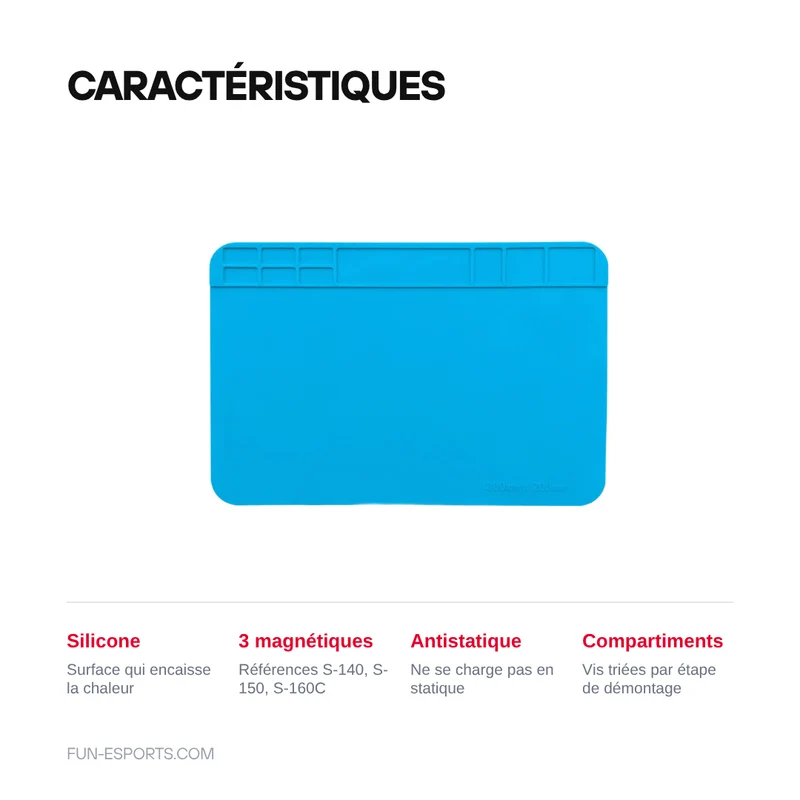 Tapis de soudure silicone antistatique pour réparation consoles