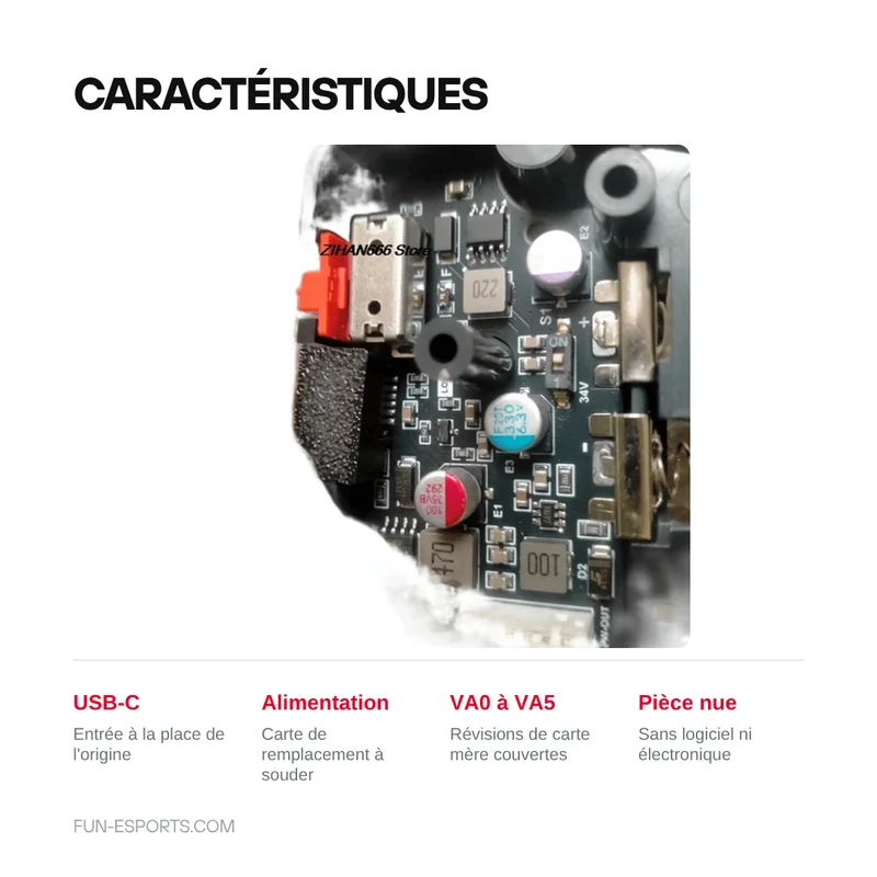 Carte d'alimentation USB-C pour Game Gear — révisions VA0 à VA5