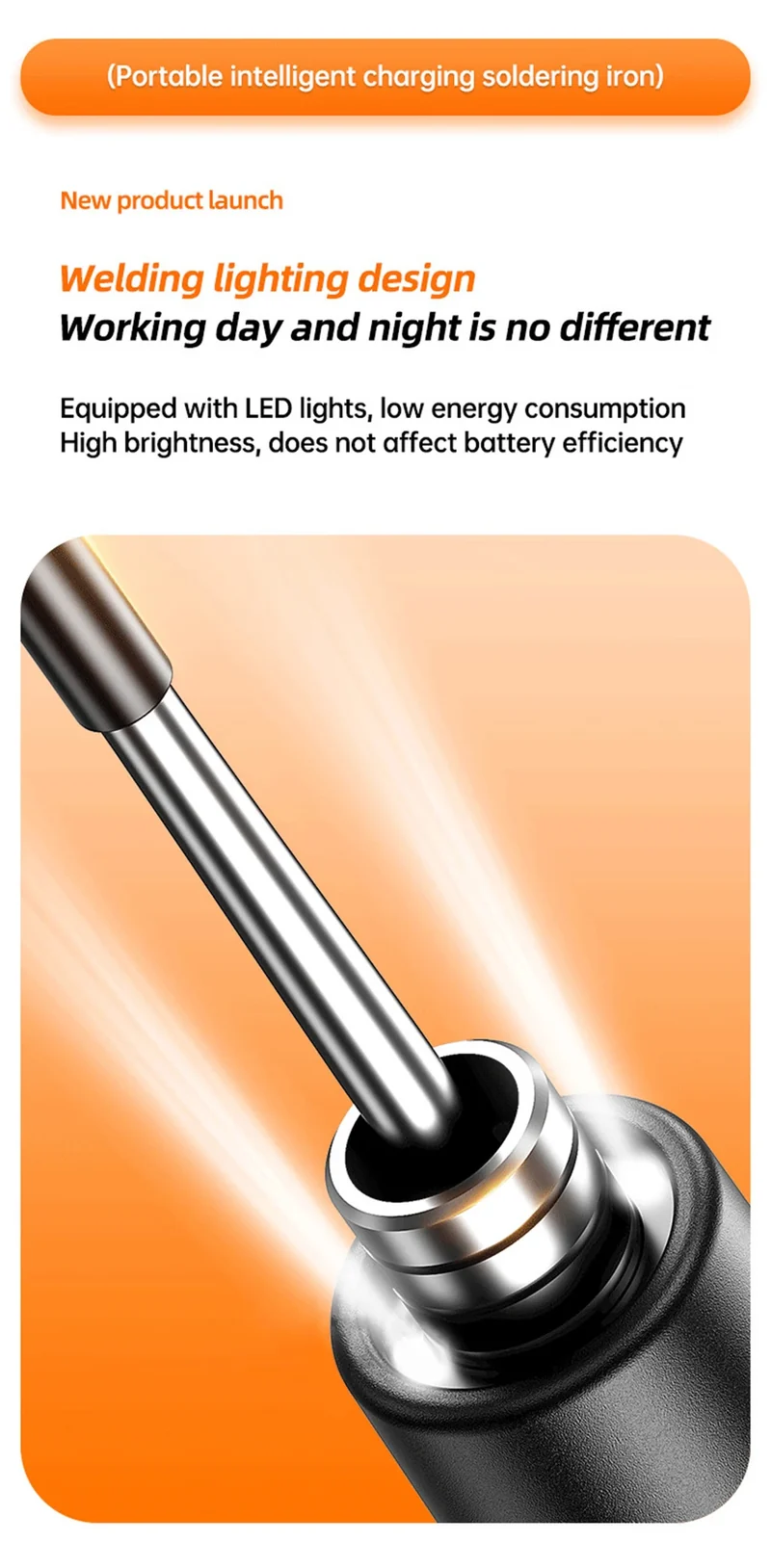 Fer à souder sans fil USB-C JCD C200 — réglable 300 à 450 °C