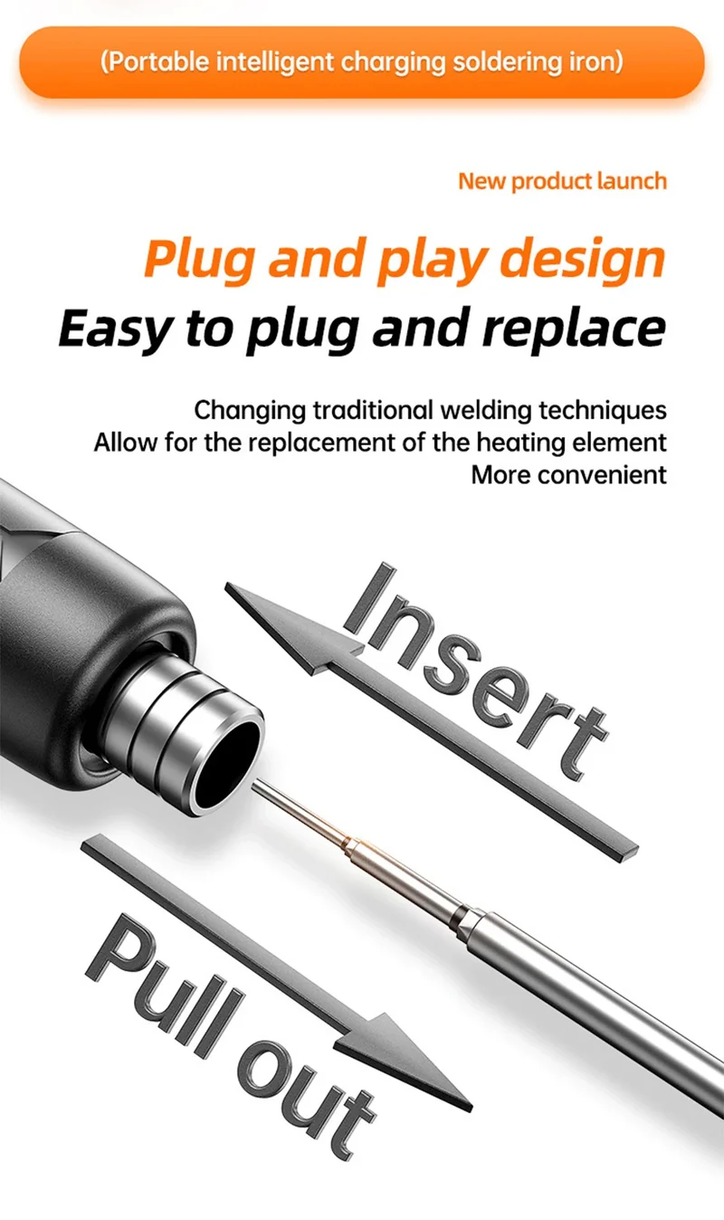 Fer à souder sans fil USB-C JCD C200 — réglable 300 à 450 °C
