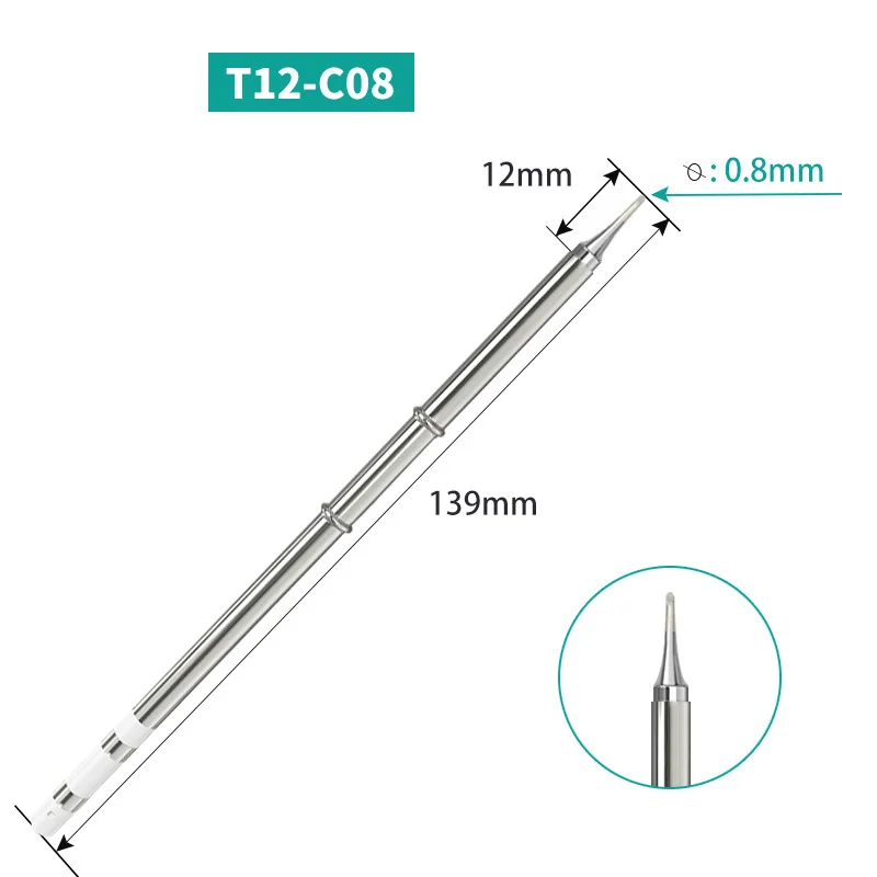 Panne T12 pour fer à souder — cartouche 70 W, 11 profils
