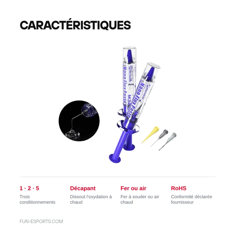Pâte à flux de soudure M35 — micro-soudure CMS, BGA et nappes