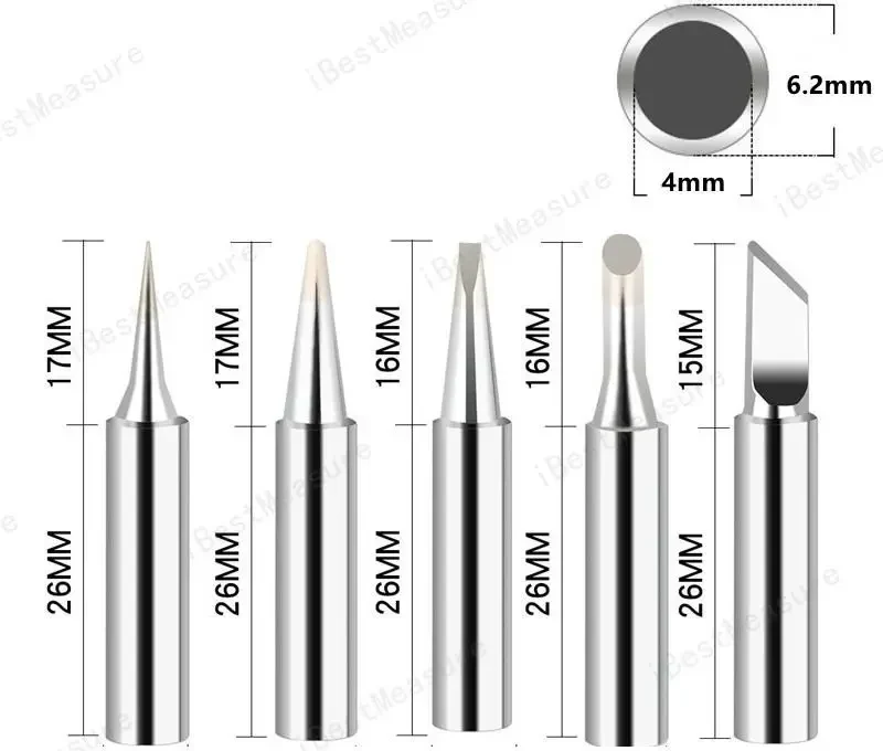 Pannes de fer à souder 900M-T — lot de 5, stations type 936/937