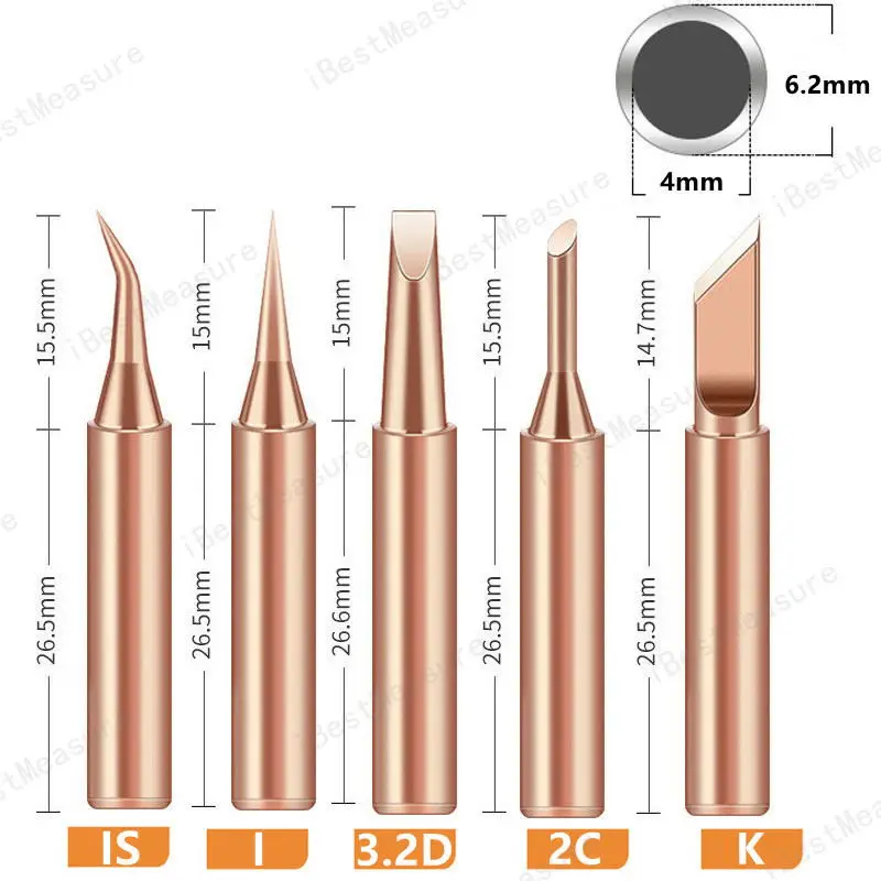 Pannes de fer à souder 900M-T — lot de 5, stations type 936/937