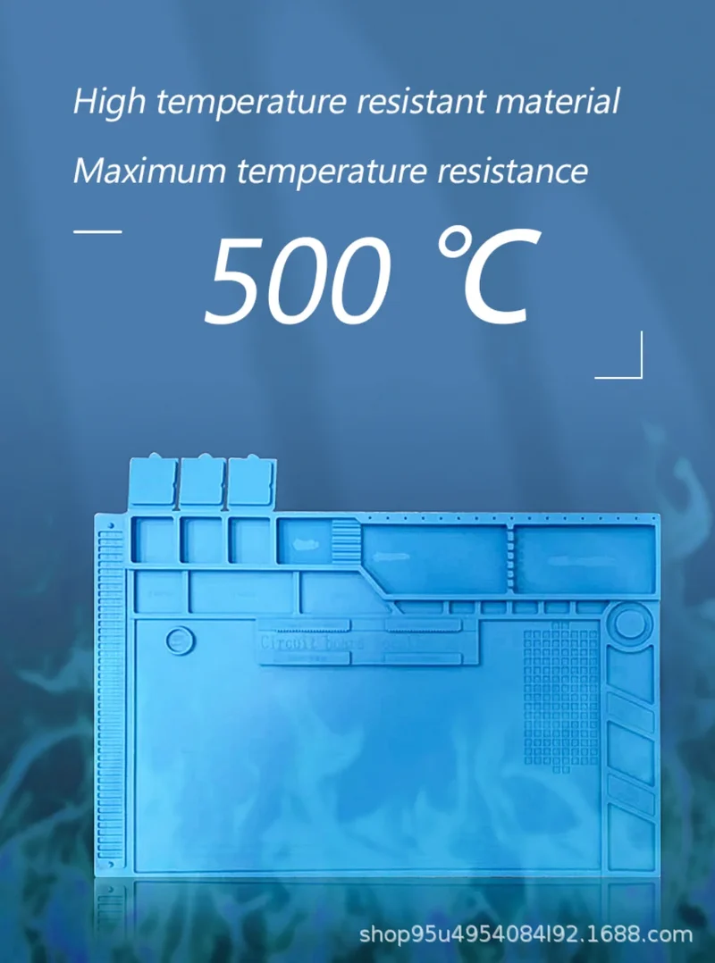 Tapis de réparation silicone pour soudure — compartiments magnétiques