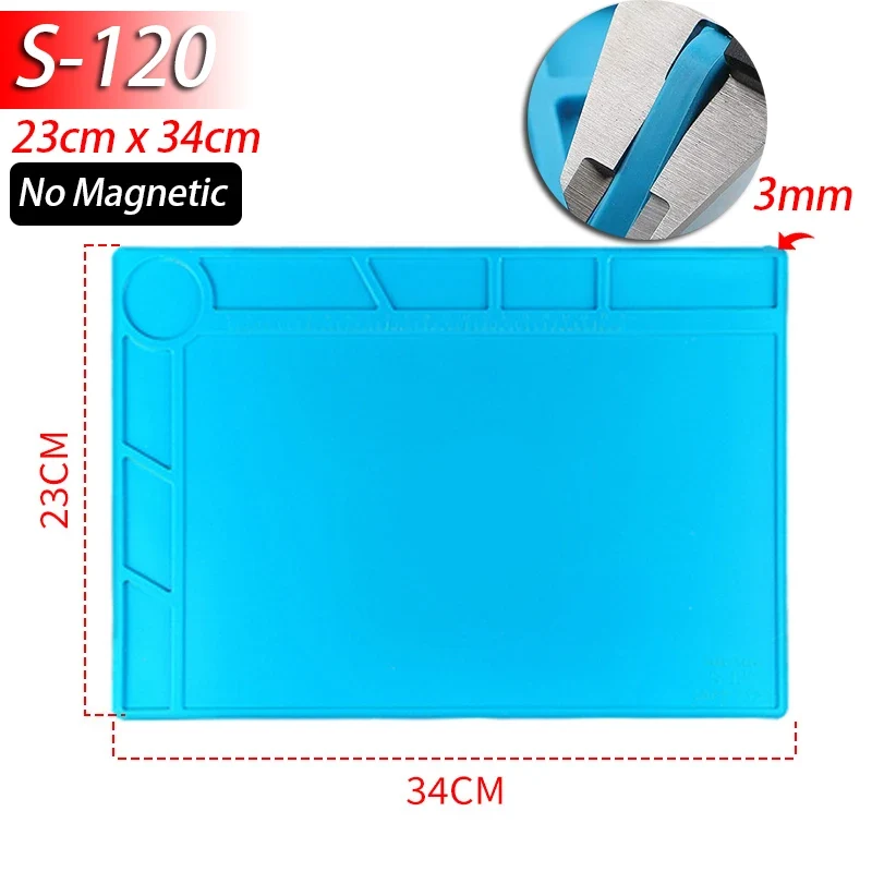 Tapis de réparation silicone pour soudure — compartiments magnétiques