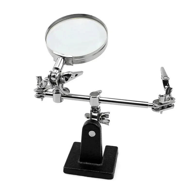 Troisième main loupe 5X pour soudure — pinces crocodile FEITA TE-805