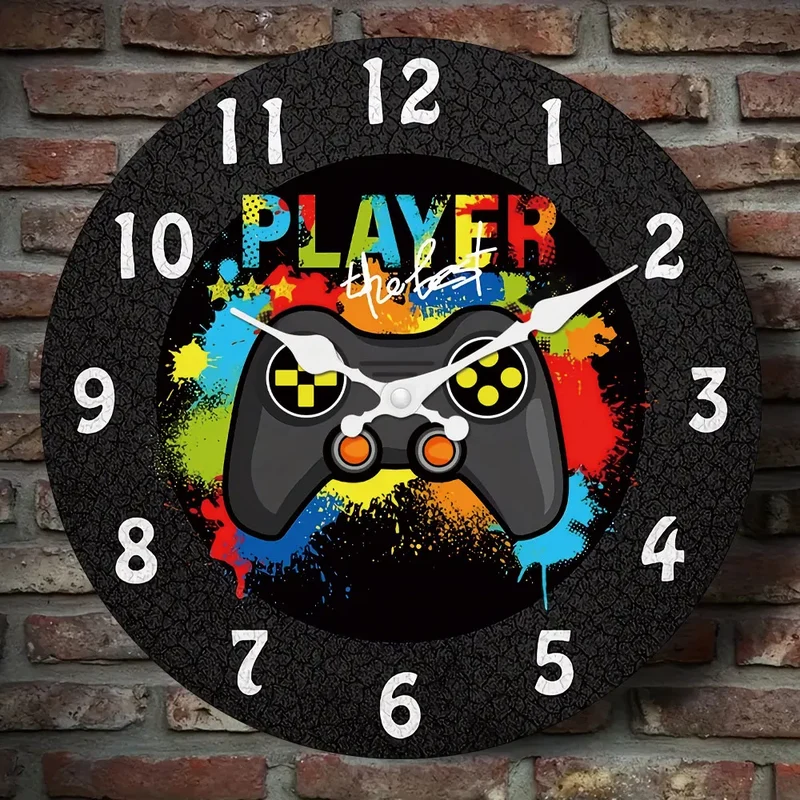 Horloge murale manette de jeu en bois — quartz silencieux