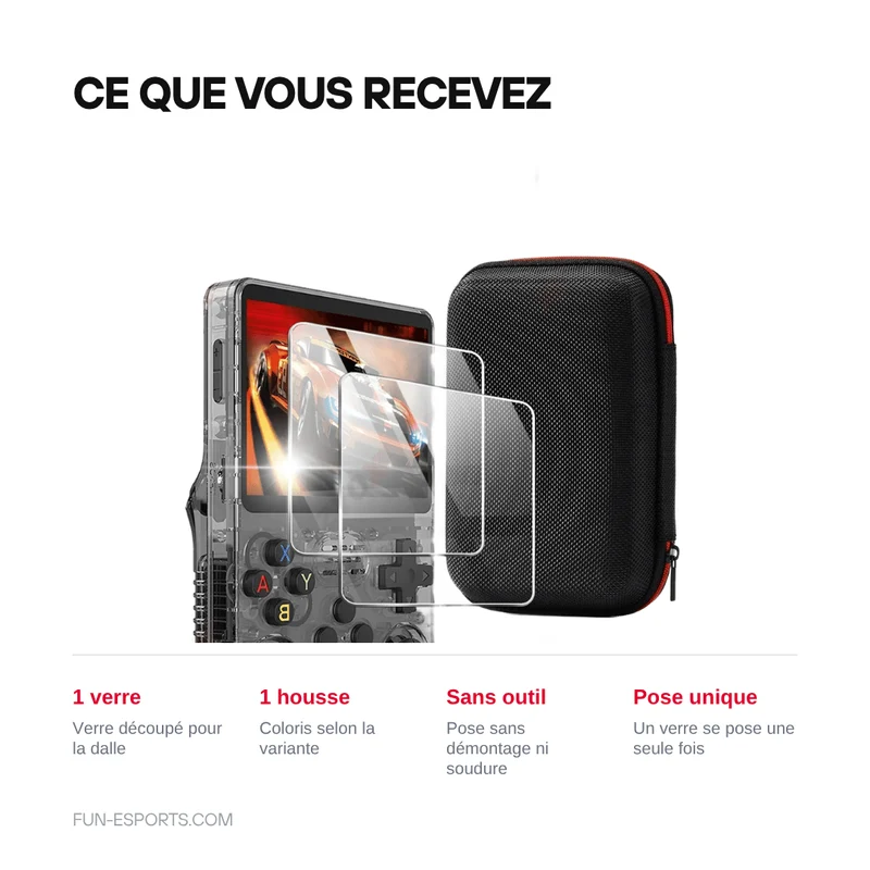 Kit protection R36S et R35S — verre trempé et housse de transport
