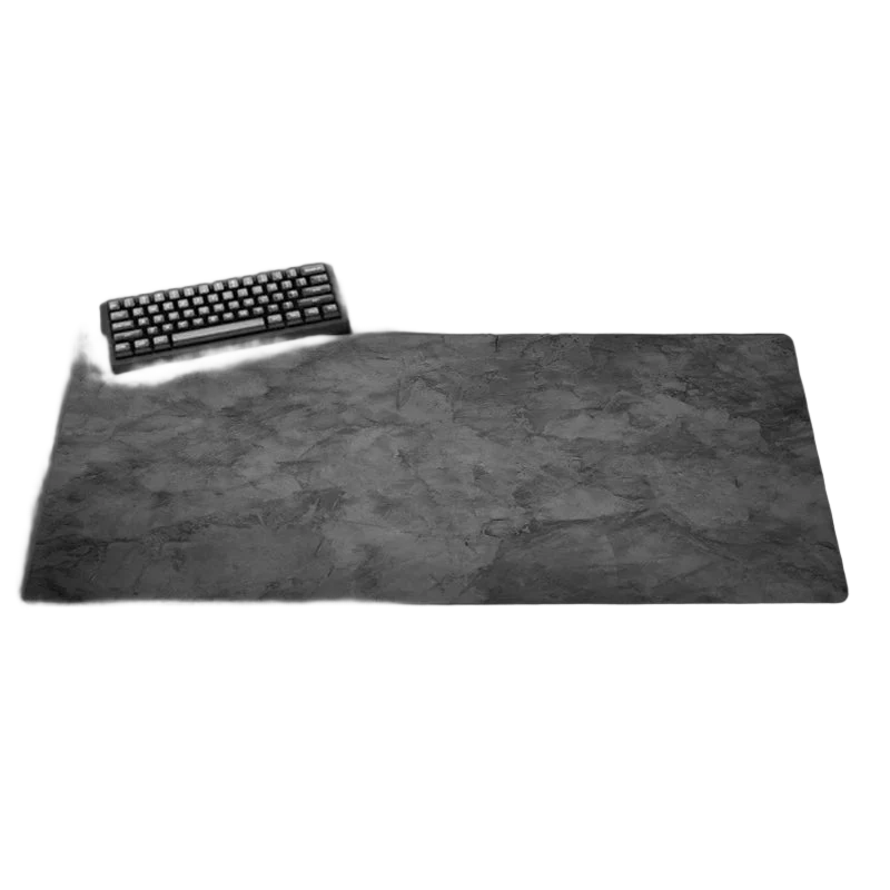Tapis de souris XXL série grise — bords surjetés, base caoutchouc