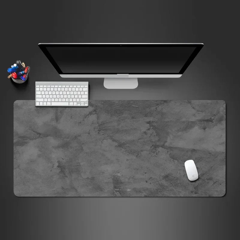 Tapis de souris XXL série grise — bords surjetés, base caoutchouc