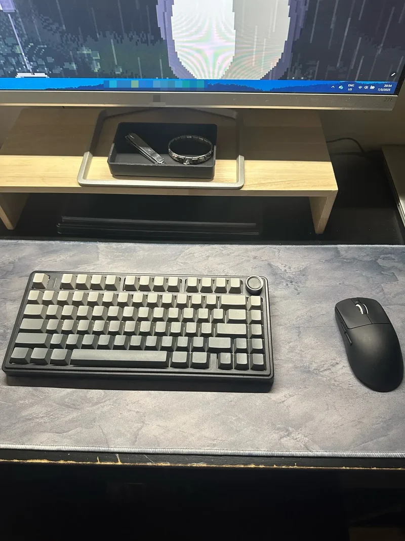 Tapis de souris XXL série grise — bords surjetés, base caoutchouc