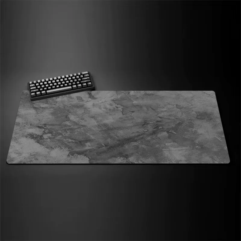 Tapis de souris XXL série grise — bords surjetés, base caoutchouc