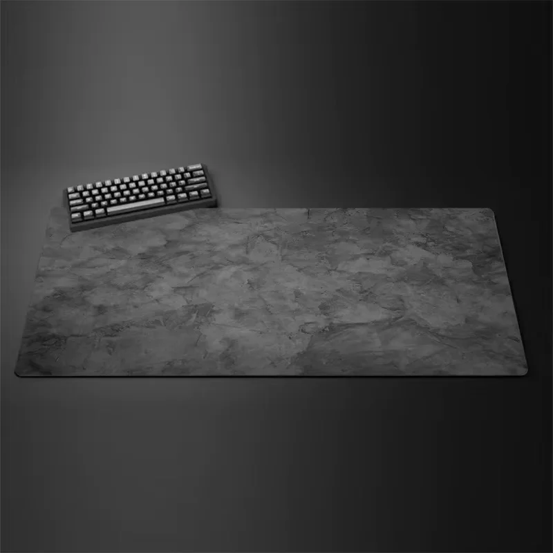 Tapis de souris XXL série grise — bords surjetés, base caoutchouc
