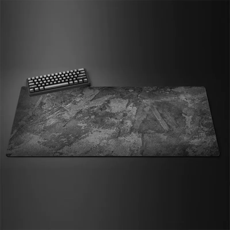 Tapis de souris XXL série grise — bords surjetés, base caoutchouc