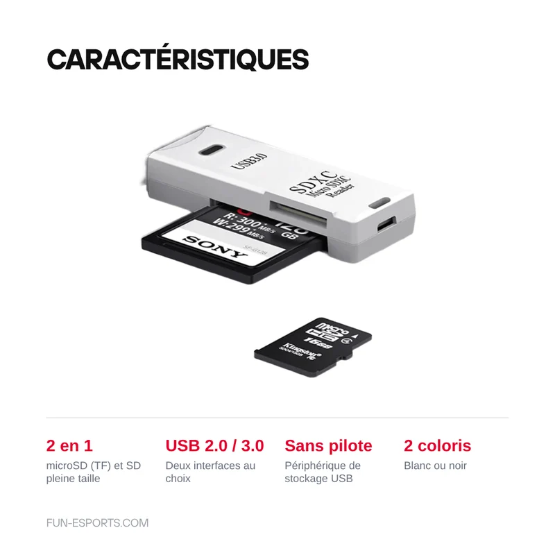 Lecteur de cartes microSD et SD USB — flasher vos consoles rétro