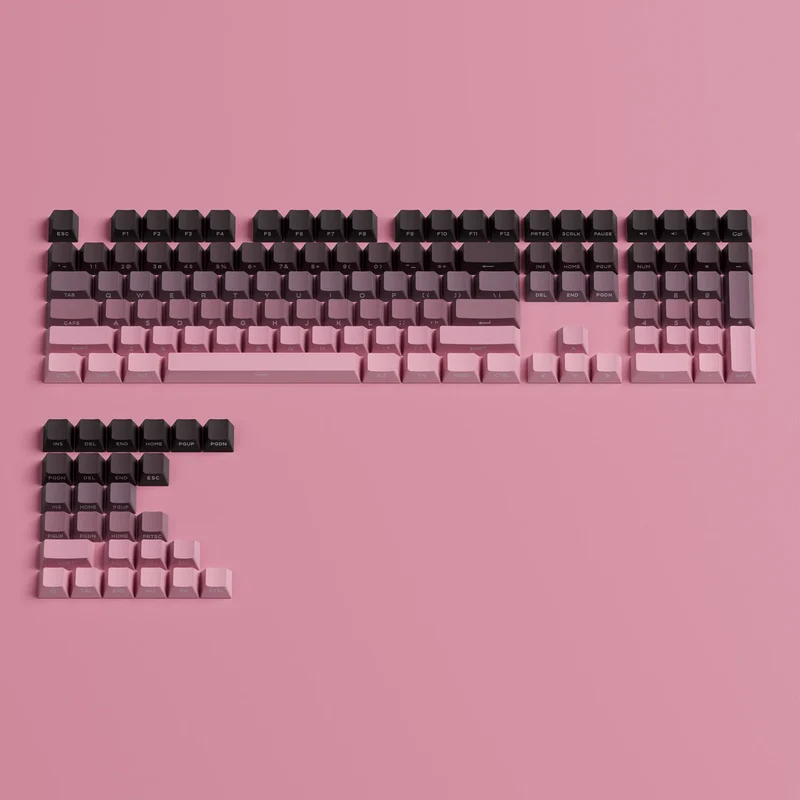 Set 135 keycaps PBT Akko — profil Cherry, légendes latérales