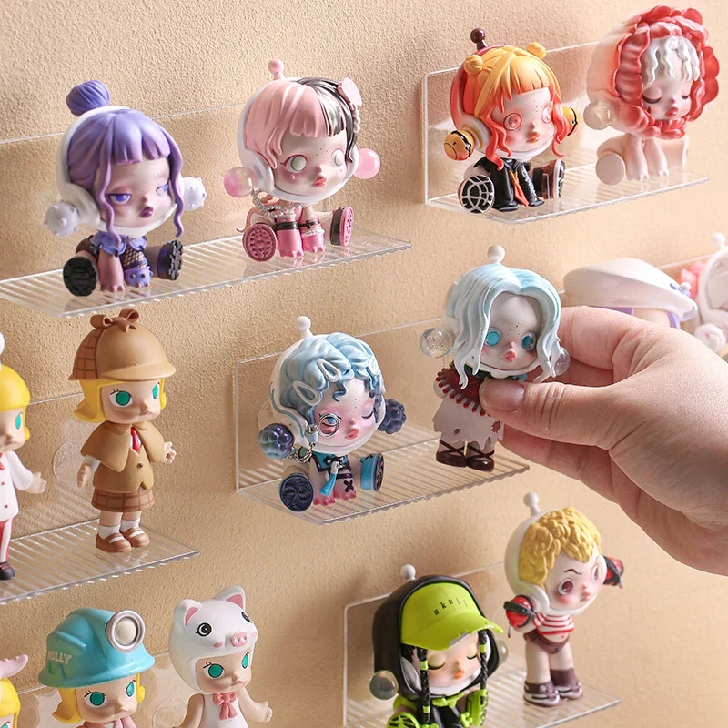 Étagère murale acrylique adhésive pour figurines — 10 ou 15 cm