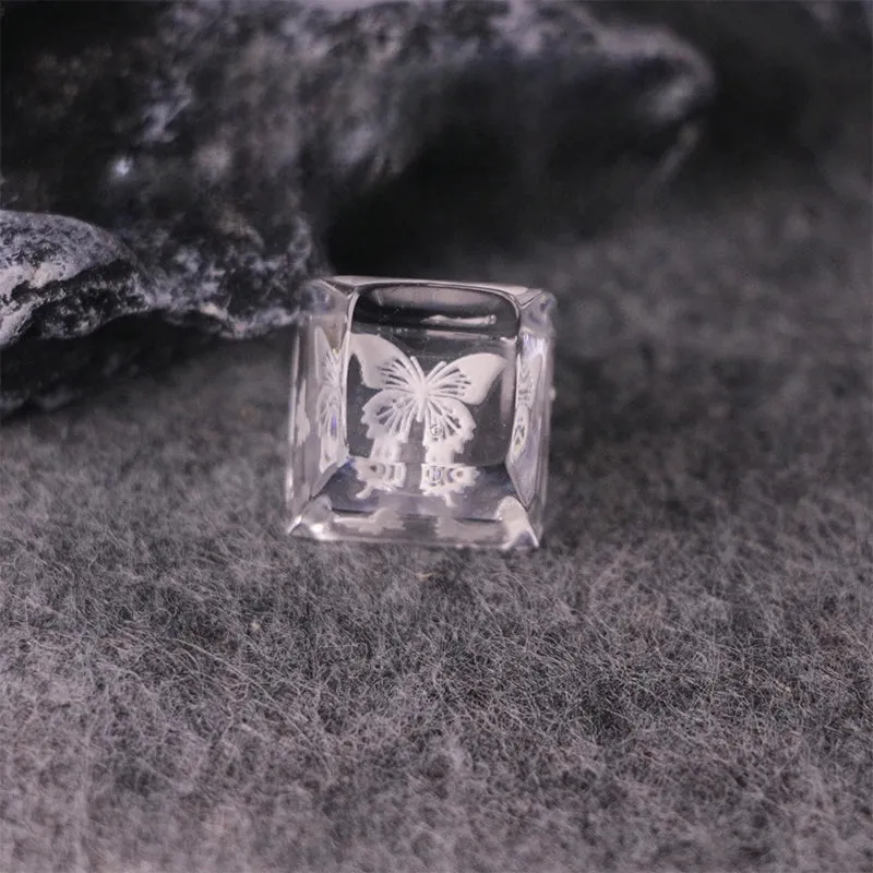 Keycap papillon en résine translucide — profil SA ou OEM, tige MX