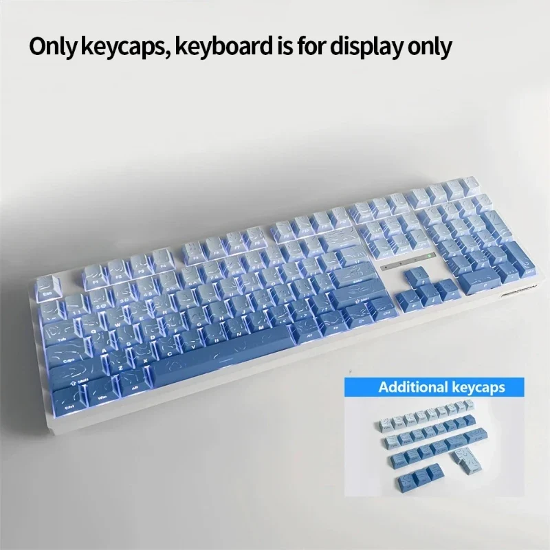 Keycaps PBT topographiques — légendes latérales, tiges MX