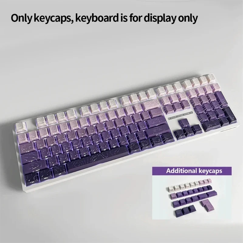 Keycaps PBT topographiques — légendes latérales, tiges MX