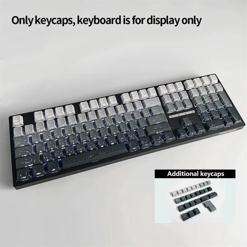 Keycaps PBT topographiques — légendes latérales, tiges MX