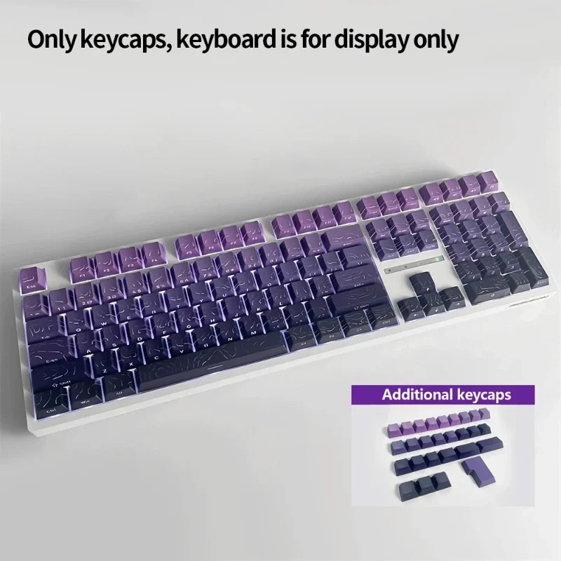 Keycaps PBT topographiques — légendes latérales, tiges MX