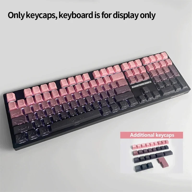Keycaps PBT topographiques — légendes latérales, tiges MX