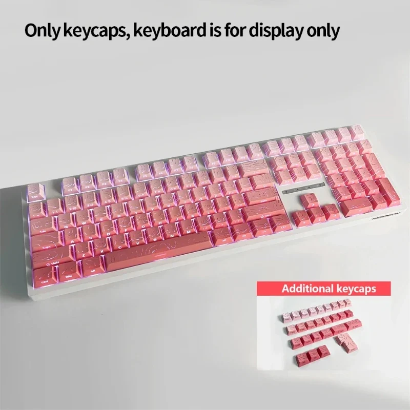 Keycaps PBT topographiques — légendes latérales, tiges MX