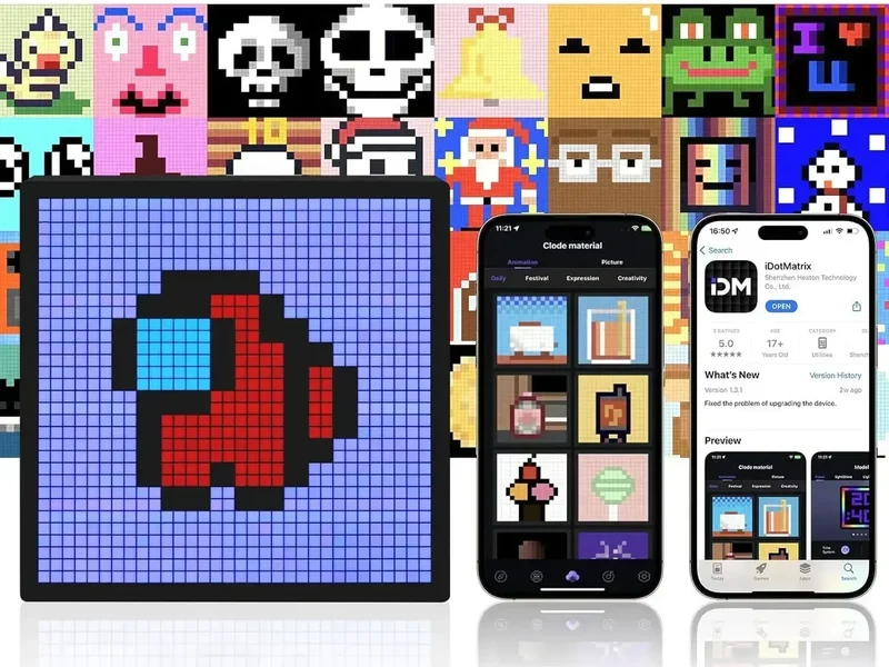 Panneau LED pixel pilotable par application — 16×16 ou 32×32