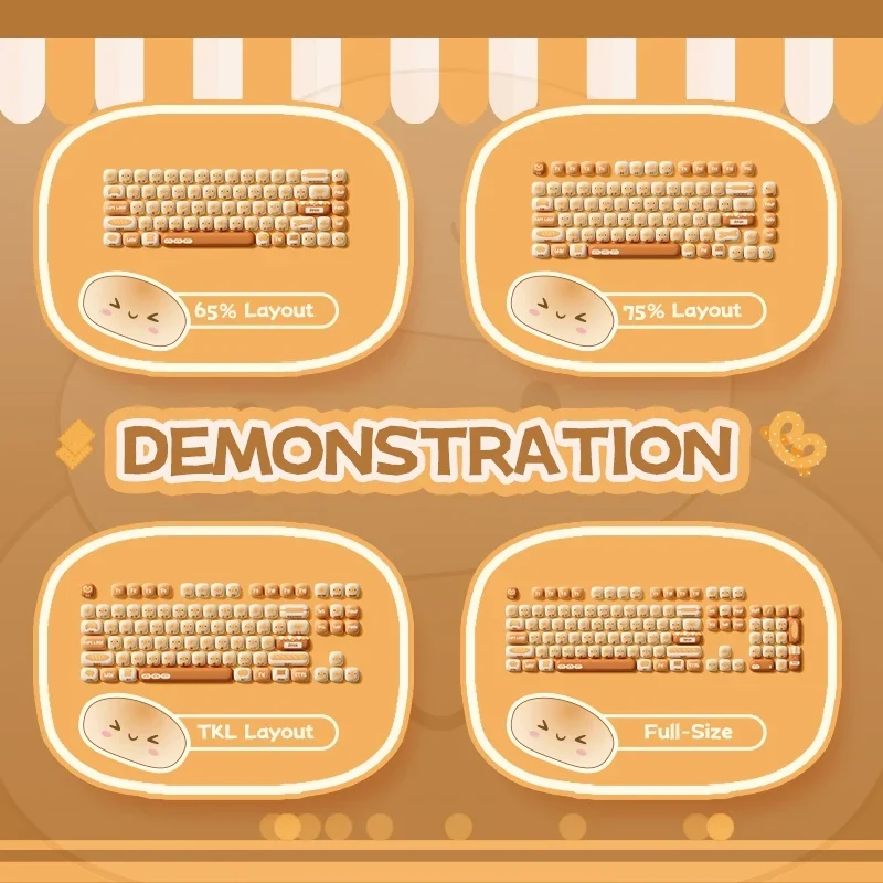 Set de keycaps PBT Akko — profils MOG, MOA et MAO, dye-sub 5 faces