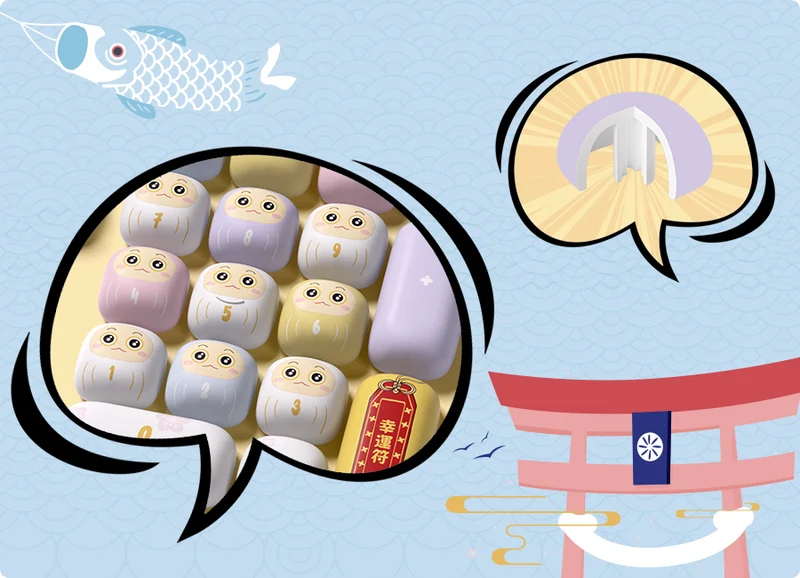 Set de keycaps PBT Akko — profils MOG, MOA et MAO, dye-sub 5 faces
