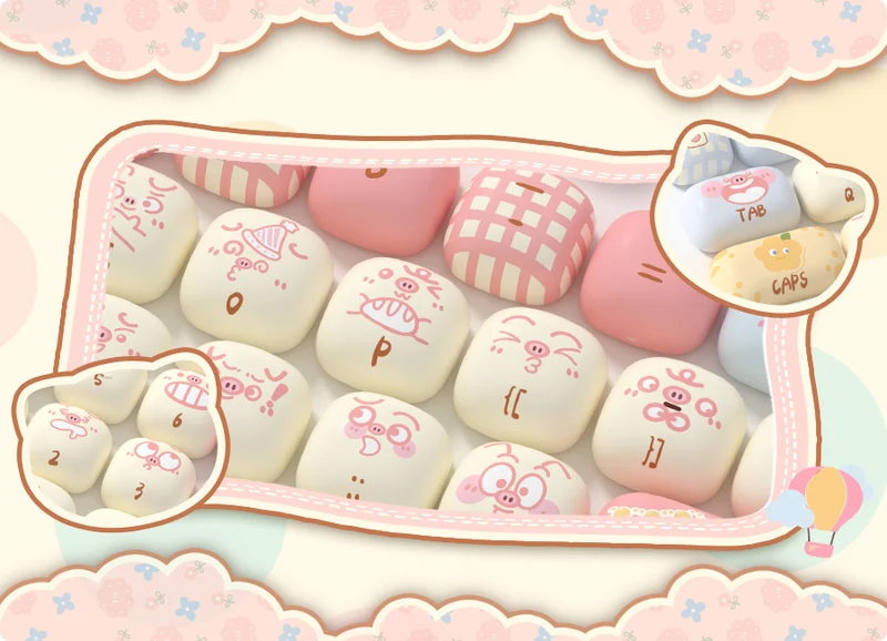 Set de keycaps PBT Akko — profils MOG, MOA et MAO, dye-sub 5 faces