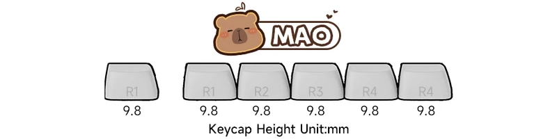 Set de keycaps PBT Akko — profils MOG, MOA et MAO, dye-sub 5 faces