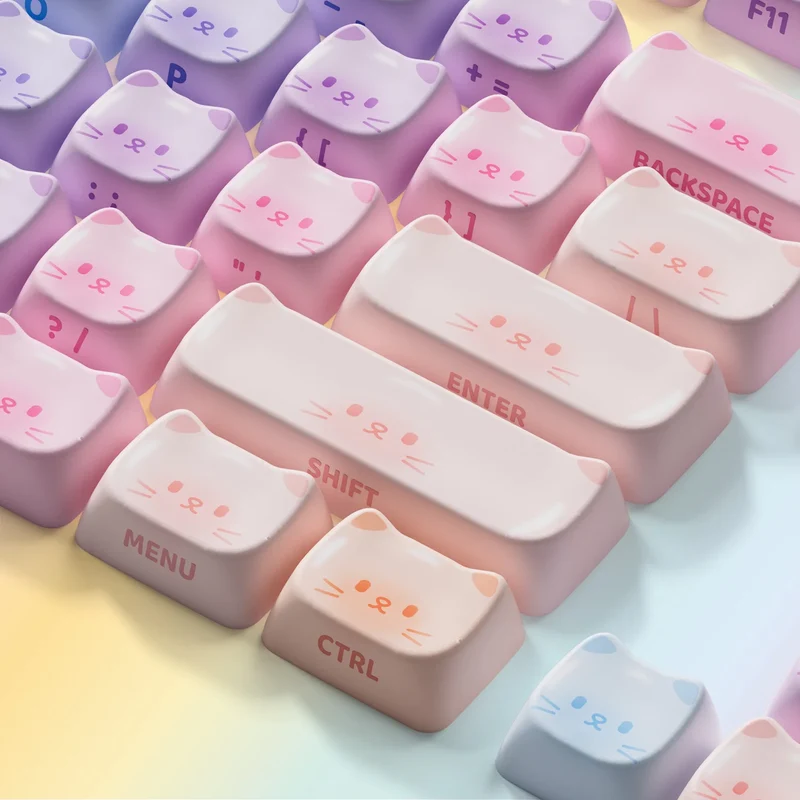 Set de keycaps PBT Akko — profils MOG, MOA et MAO, dye-sub 5 faces