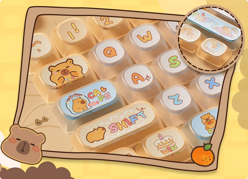 Set de keycaps PBT Akko — profils MOG, MOA et MAO, dye-sub 5 faces