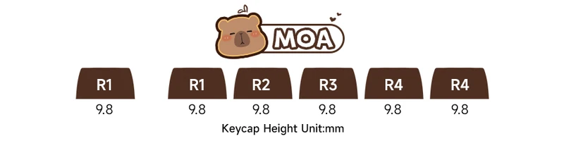 Set de keycaps PBT Akko — profils MOG, MOA et MAO, dye-sub 5 faces