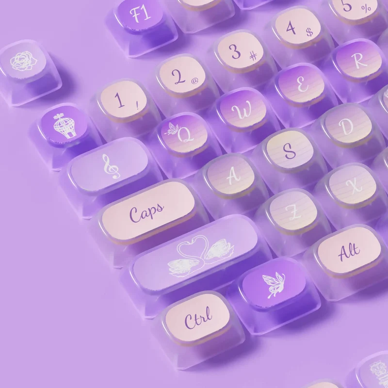 Set de keycaps PBT Akko — profils MOG, MOA et MAO, dye-sub 5 faces