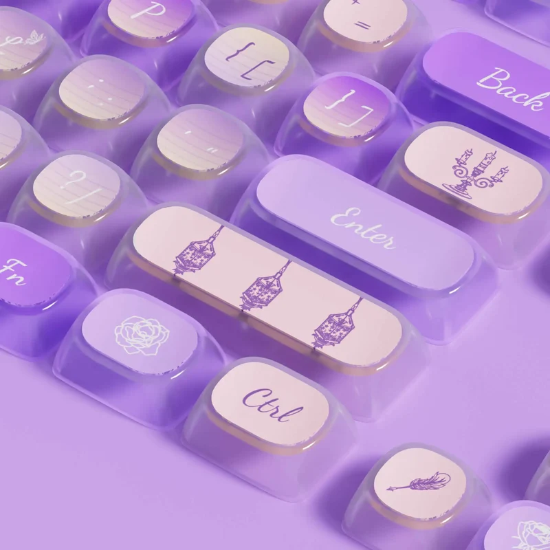 Set de keycaps PBT Akko — profils MOG, MOA et MAO, dye-sub 5 faces