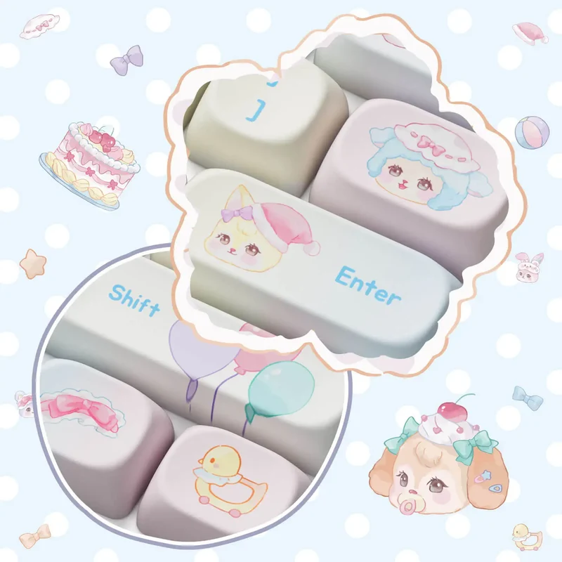 Set de keycaps PBT Akko — profils MOG, MOA et MAO, dye-sub 5 faces
