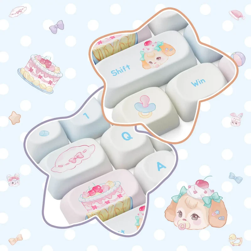 Set de keycaps PBT Akko — profils MOG, MOA et MAO, dye-sub 5 faces