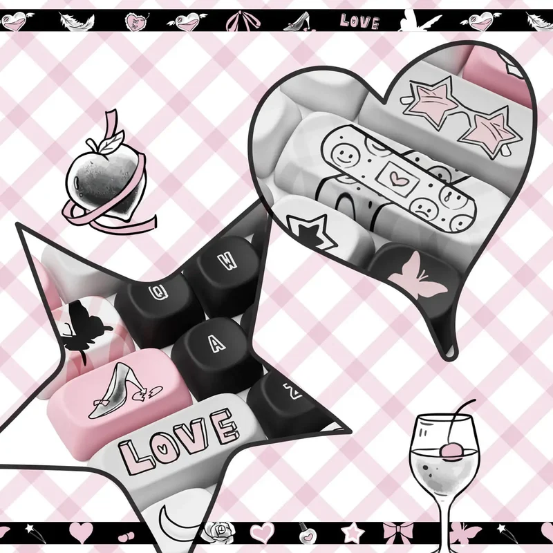 Set de keycaps PBT Akko — profils MOG, MOA et MAO, dye-sub 5 faces