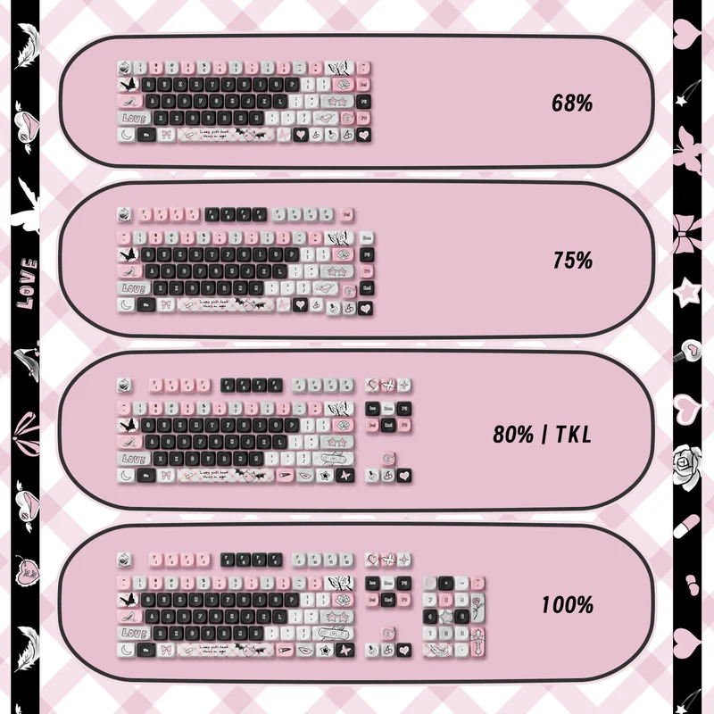 Set de keycaps PBT Akko — profils MOG, MOA et MAO, dye-sub 5 faces