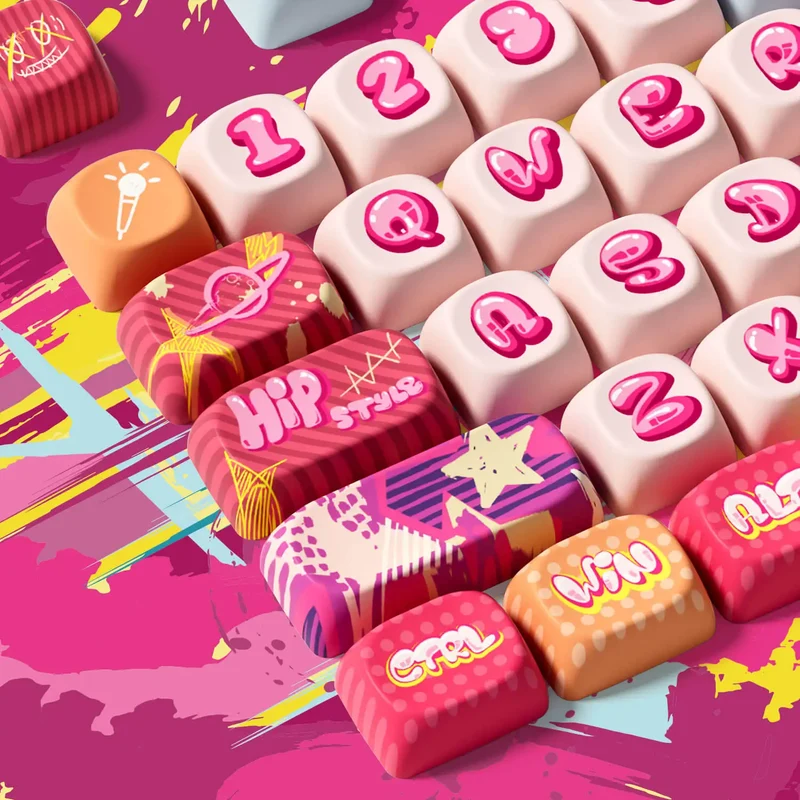 Set de keycaps PBT Akko — profils MOG, MOA et MAO, dye-sub 5 faces