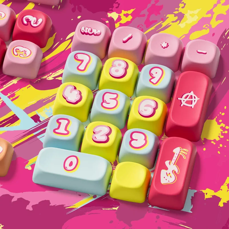 Set de keycaps PBT Akko — profils MOG, MOA et MAO, dye-sub 5 faces