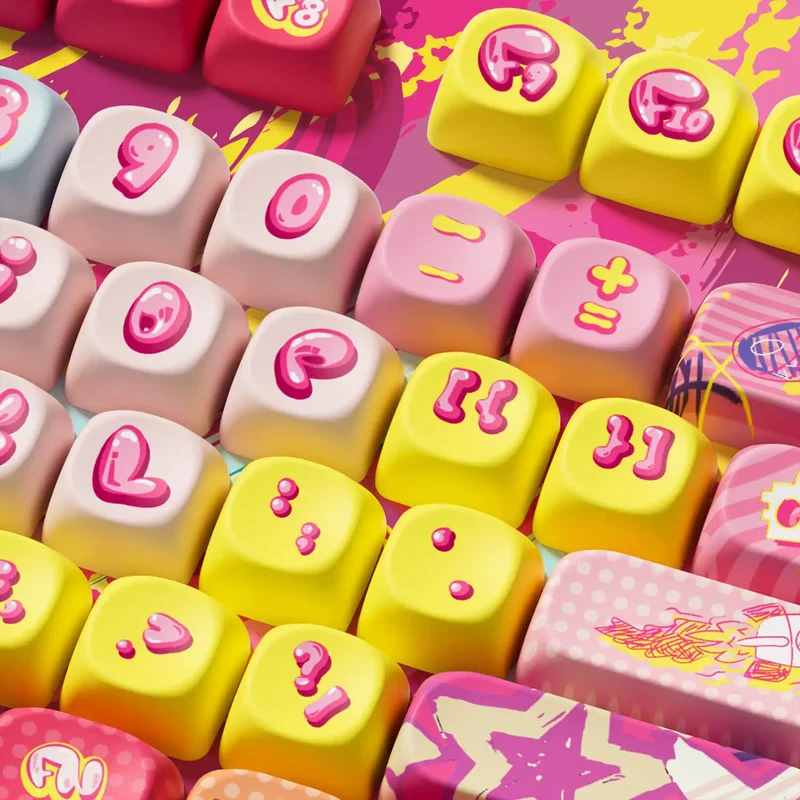 Set de keycaps PBT Akko — profils MOG, MOA et MAO, dye-sub 5 faces